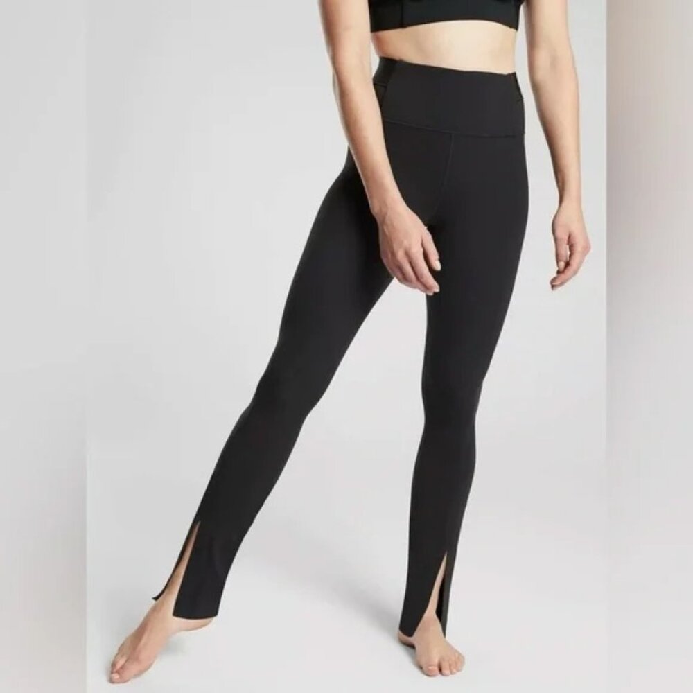 Athleta Aura Split Pant in Powervita, Black, Size S